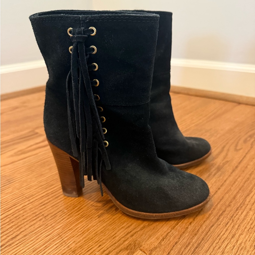 Coach Black Suede Tasmin Boots with Tassel Detail